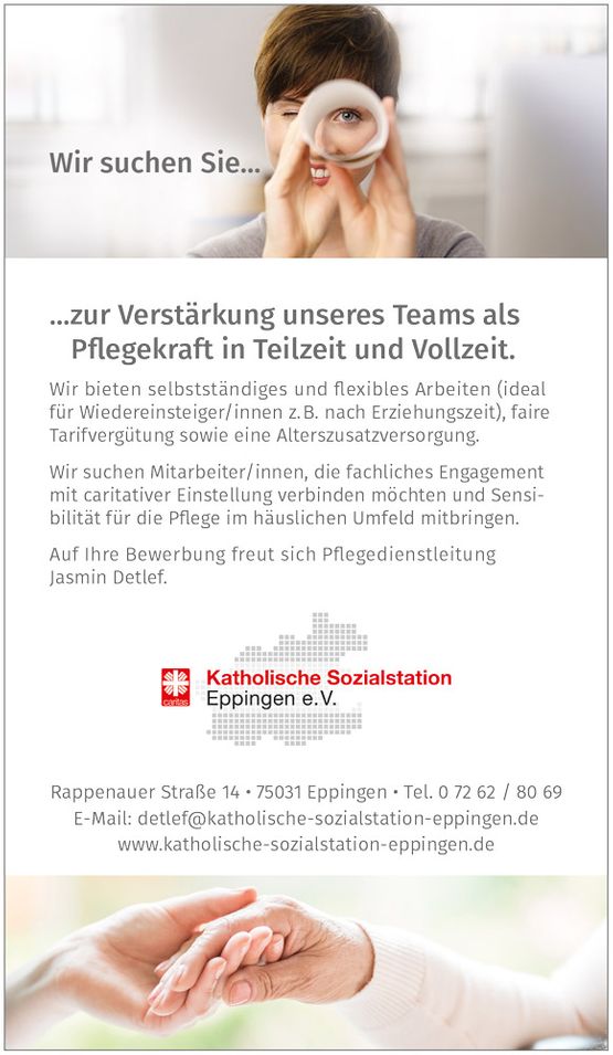 Katholische Sozialstation Eppingen e. V. Stellenanzeige